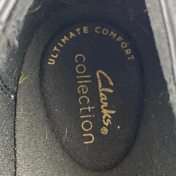 Clarks Ashland Women's Black Slip On Leather Loafer Bubble Flat Shoes Size 9.5 - Image 5