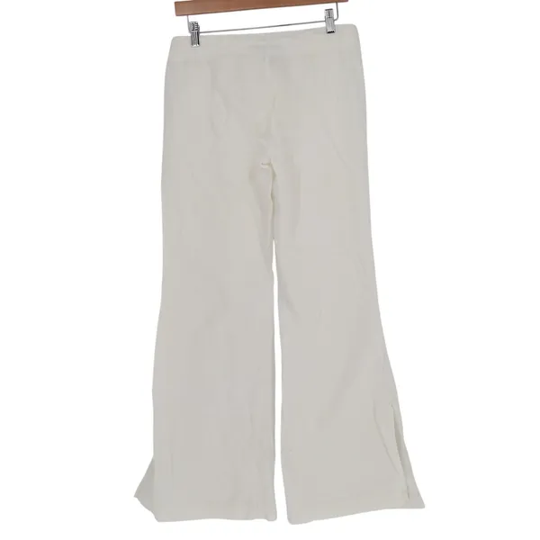 Express Pants Womens 5/6 White Coin Pocket Drawstring Waist Ankle Slit Wide Leg - Image 3