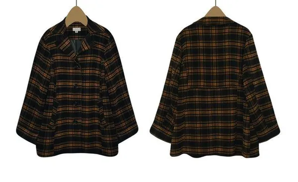 Joan Rivers fleece plaid jacket/coat size L women's with pockets - Image 2