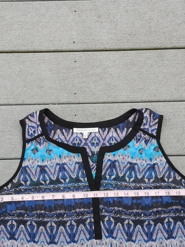 Daniel Rainn V-Neck Sheer High Low Sleeveless Blouse - Image 11