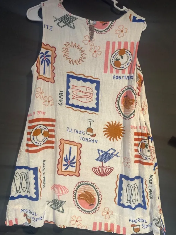 Paper Heart M Linen Blend Tunic Top Aperol Spritz Capri Coastal Resort - Image 8