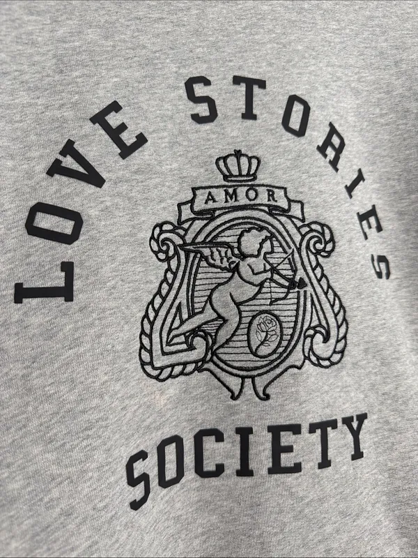 Love Stories Society Sloane Crewneck Sweatshirt Gray Large - Image 5