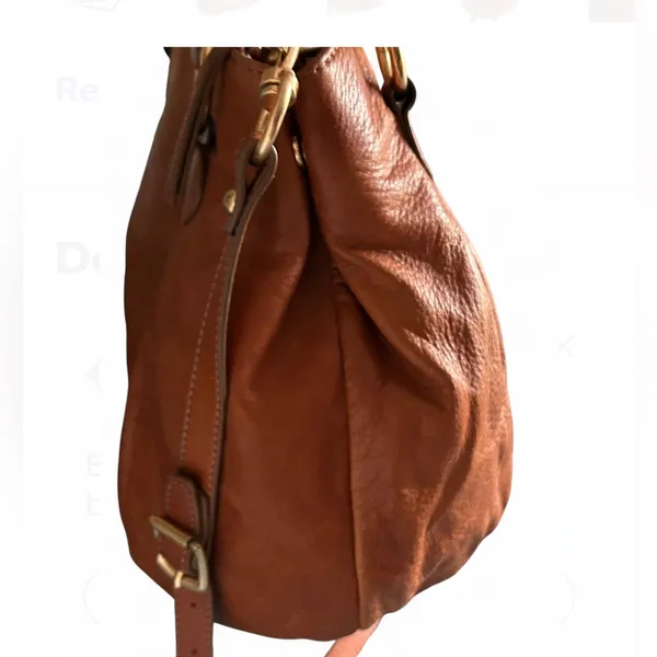 J.Crew Brown Leather Turnlock Double Handles Satchel Shoulder Bag - Image 4