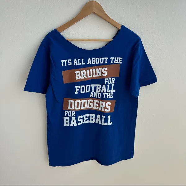 UCLA & Dodgers Blue off the shoulder T-Shirt - Image 7