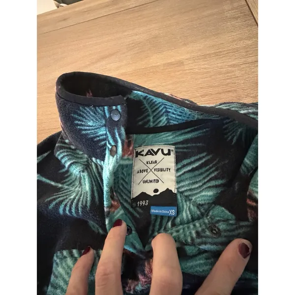 Hawaiian Kavu Pullover Fleece Women's XS Blue Green - Image 2