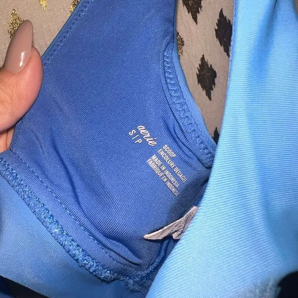 Aerie bra bralette scoop bikini top blue size S - Image 5