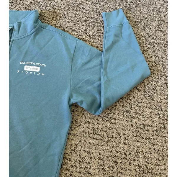 Madeira Beach Florida Blue Quarter Zip Sweatshirt Size Small - Image 4