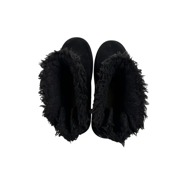 Koolaburra by UGG Victoria Short Black Suede Fur Trim Boots Womens 10 - Image 5