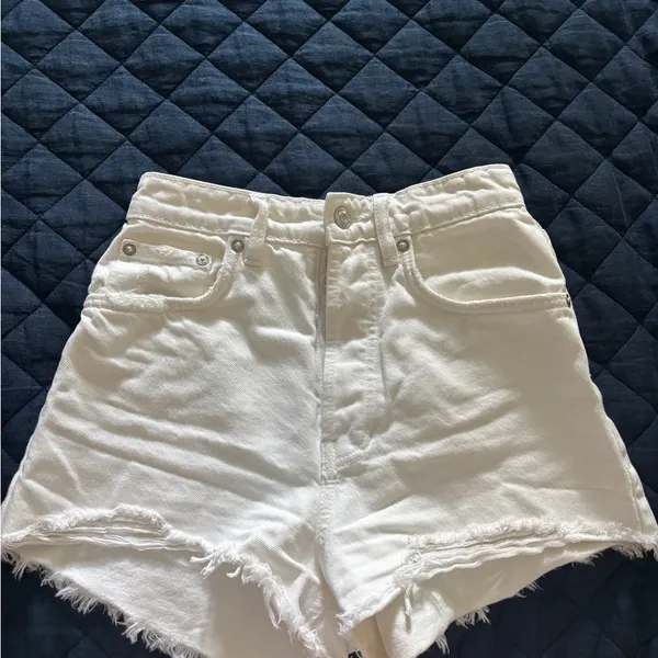 Zara White Jean Shorts - Image 2