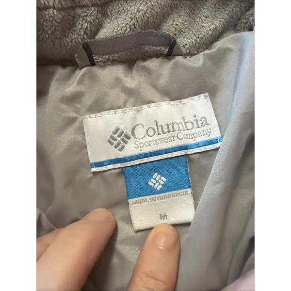 Columbia Women's Coat Jacket Sz M Pink Gray Puffer Quilted Full Zip Pockets - Image 3