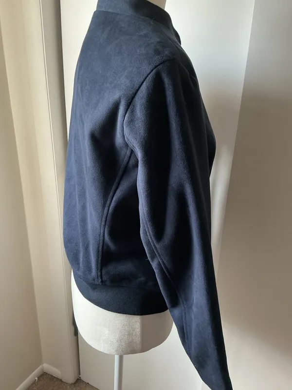 Banana Republic Navy Vegan Suede Moto Jacket-Size Med Petite - Image 3
