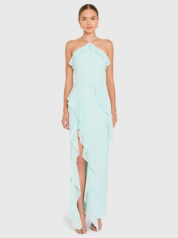 Amanda Uprichard Alessandra Maxi Dress in Celadon M - Image 3