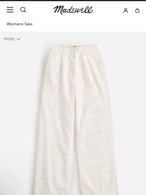 Madewell The Harlow White Wide-Leg Pants Size 30 - Image 5
