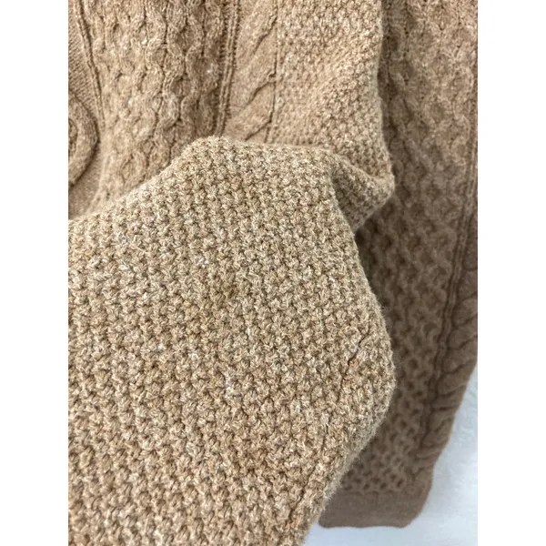 Gap Cottage Cozy Fall Indie Gritty Boho Cable Knit Oversize Brown Sweater Medium - Image 7