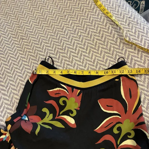 Farm Rio x Anthropologie Floral Calla Flared Pant Retro Bohemian Sz XS 💛🍄 - Image 9