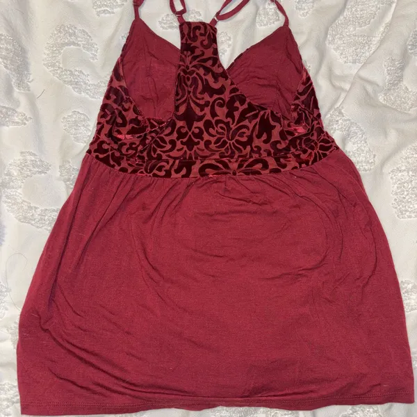 Hollister Deep Wine Velvet Burnout Cami - Image 2