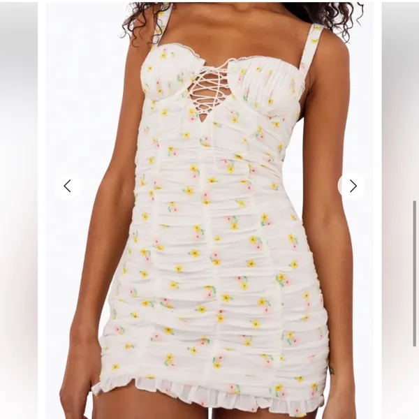 For Love & Lemons Celia Mini Dress Embroidered Floral Mini Dress NWT Girly - Image 2