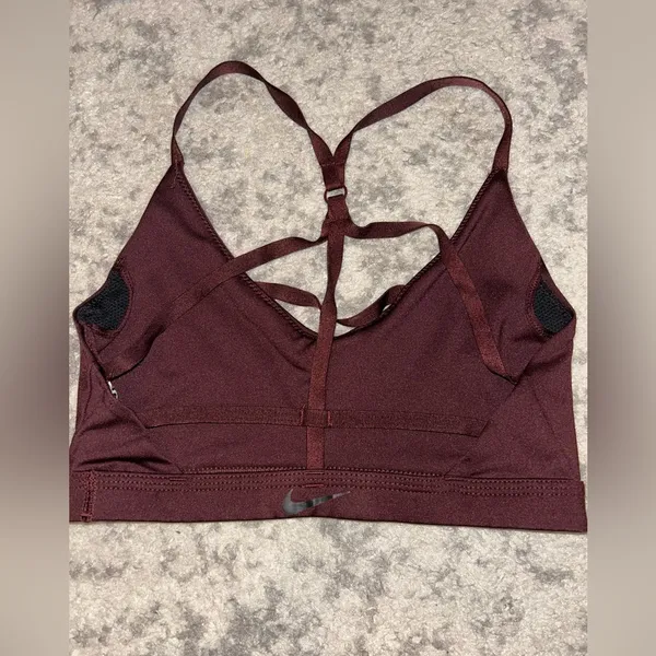 Nike Maroon Strappy Sports Bra - Image 2