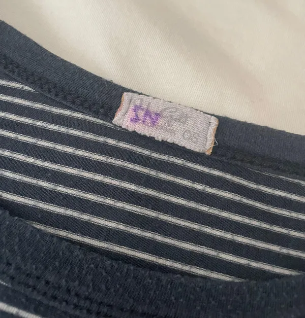 Brandy Melville Navy Striped Shirt - Image 2