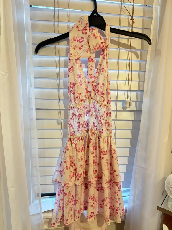 Shein S Pink Halter Dress - Image 2
