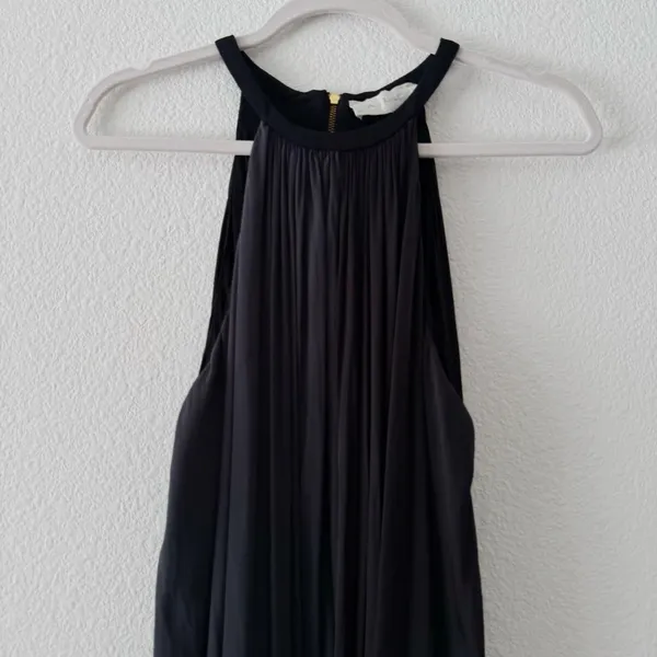 A.L.C. Black Gray Draped Halter Neck Shift Mini Dress Elegant Party Dress Size M - Image 3