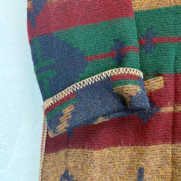 Vtg Woolrich Aztec‎ Duster Coat Reversible Southwestern Blanket Long Cardigan M - Image 3