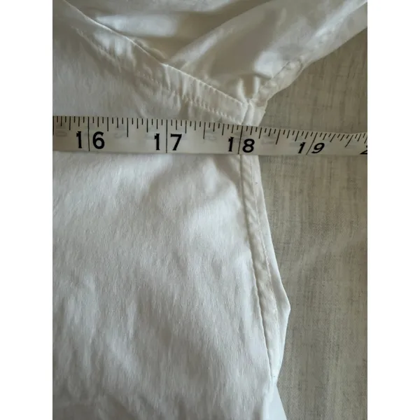 Ann Mashburn Button Down Shirt Women XS White Stretch Cotton - Image 8