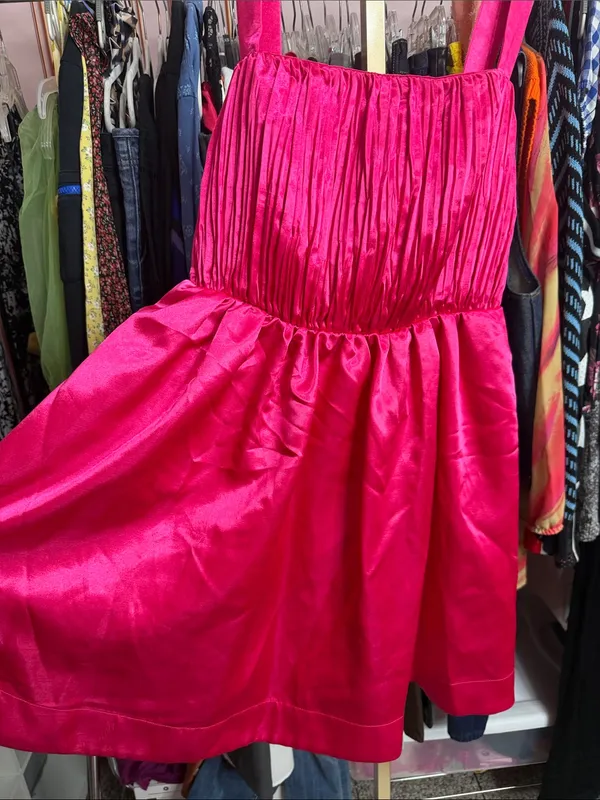 Maeve Anthropologie Bow-Tie Satin Mini Dress Pink. Size 4 - Image 4