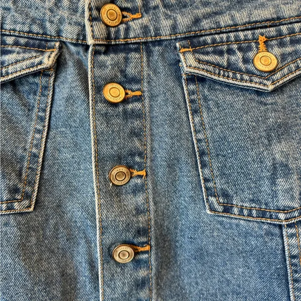 ZARA TRF Button-Front Raw‎ Edge Denim Skirt large size 30 - Image 3