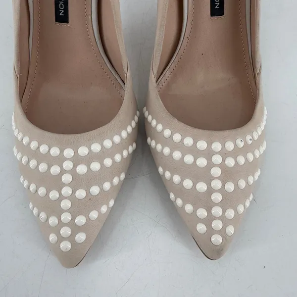 French Connection Pump Women Size 41 10.5 Beige‎ Studded Pointed Toe Stiletto - Image 11