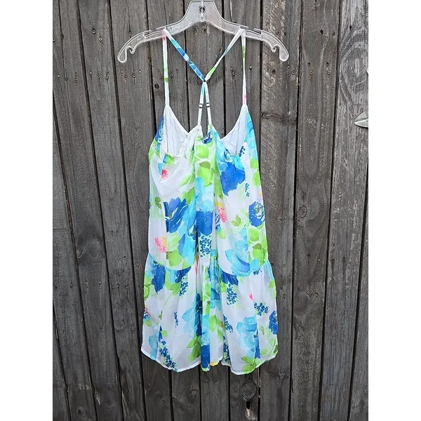 Abercrombie & Fitch NWT Mini Dress Floral Halter Cross-back Spring SIZE L - Image 3