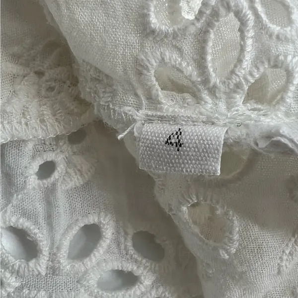 ULLA JOHNSON Cara Eyelet Blouse blanc Sz 4‎ - Image 10