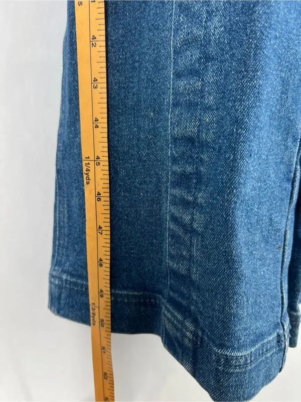 Apiece Apart Carmen Denim Overalls Size 0 Blue Wide Leg Cross Back Jumpsuit - Image 12