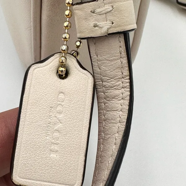 Coach CROSSBODY POUCH WITH SOUVENIR EMBROIDERY ( F25946) CHALK/LIGHT GOLD - Image 4