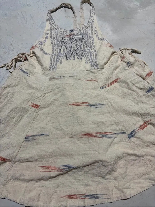 Free people arizona mini Boho Embroidered Cream dress XS - Image 4