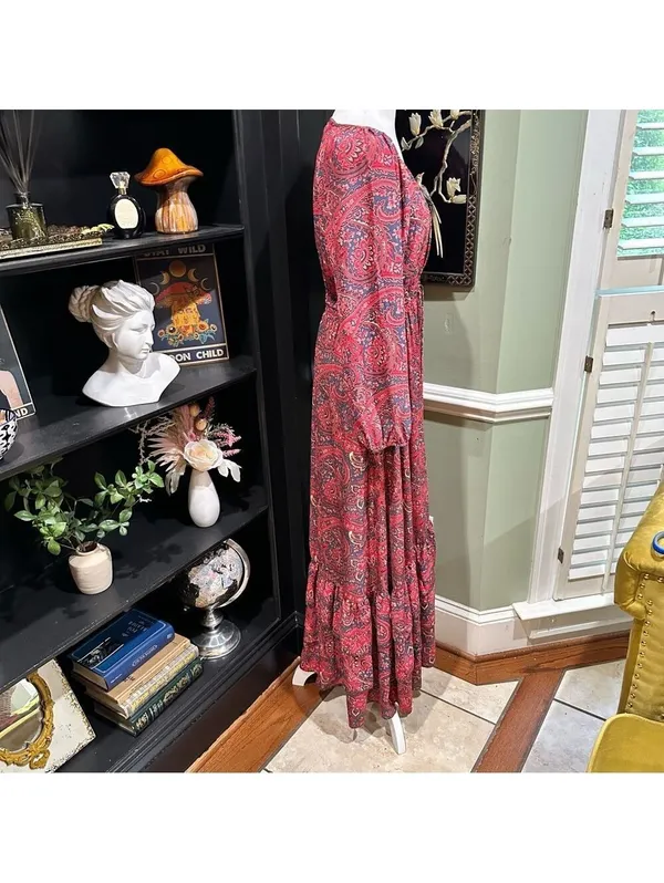 Anthropologies Chaudry Boho Paisley Smocked Waist Maxi Dress - Size Small - Image 6