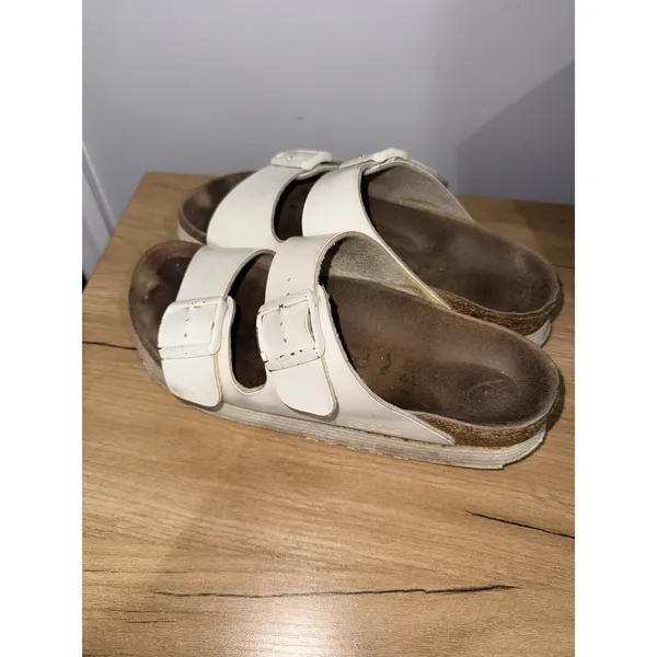 Papillio by Birkenstock Arizona Birko Flor Platform Sandals White Womens Sz 39 Q - Image 5
