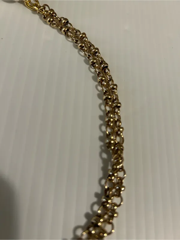 Anthropologie Serafina Half Rock Crystal Chain Necklace Gold plates 16” New - Image 6