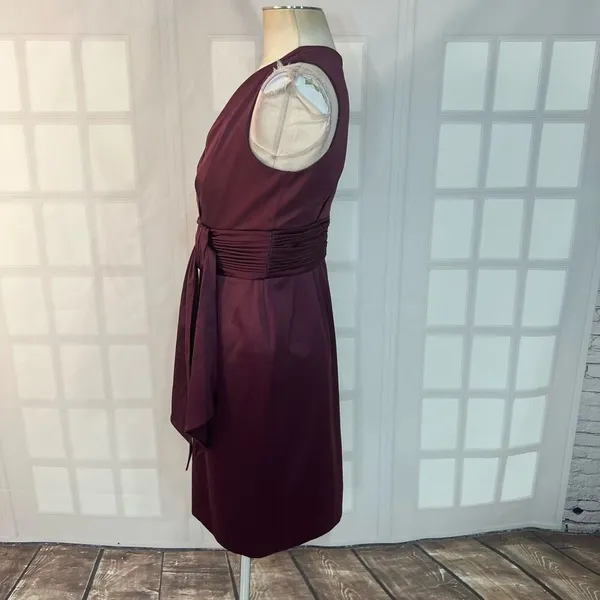 JS Boutique Purple Satin Sleeveless Fully Lined Knee Length Cocktail Dress Sz 6 - Image 7