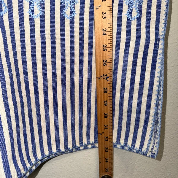 Tuckernuck Sullivan Embroidered Canvas Caftan sz M Blue Stripe Mini Swim‎ Cover - Image 12