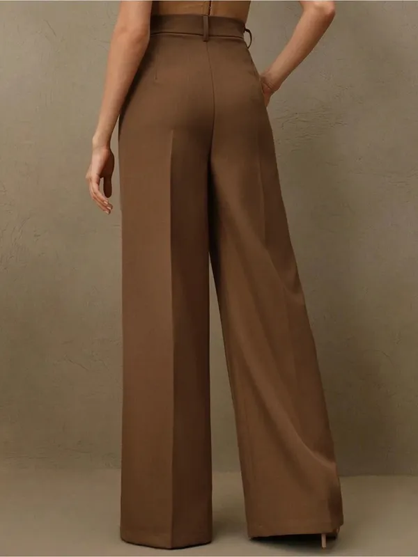 Rihoas Caramel Natural Waisted Straight Pants - Image 4
