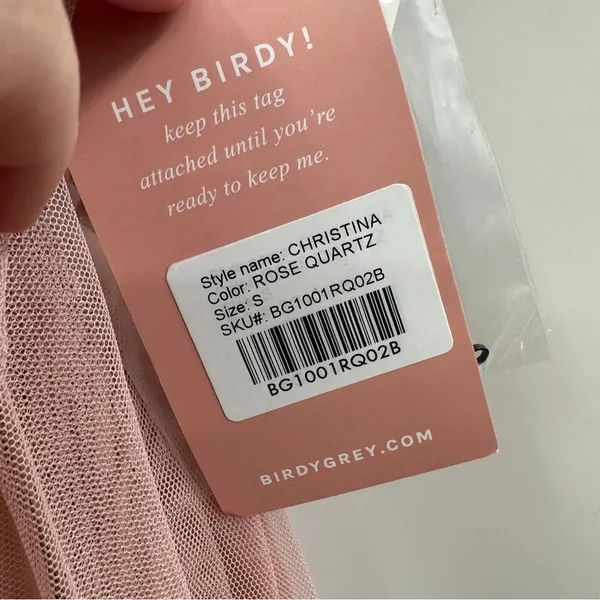 Birdy Grey‎ NWT Christina Dress Women's Size Small Rose Quartz Tulle Convertible - Image 13