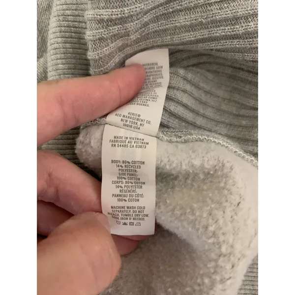 Aerie Gray Oversized Sweatshirt Slouchy Lounge Athleisure Minimalist Large - Image 4