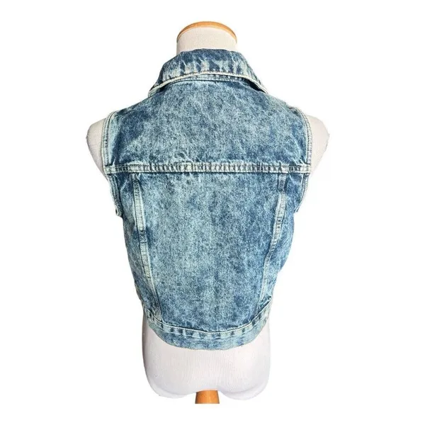 Womens Amethyst Jeans Cowboy Coture Stonewash Western Chic Denim Jean Vest Sz L - Image 6