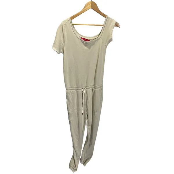 N: Philanthropy Womens‎ Queenie Small Beige Off-Shoulder Drawstring Jumpsuit - Image 3
