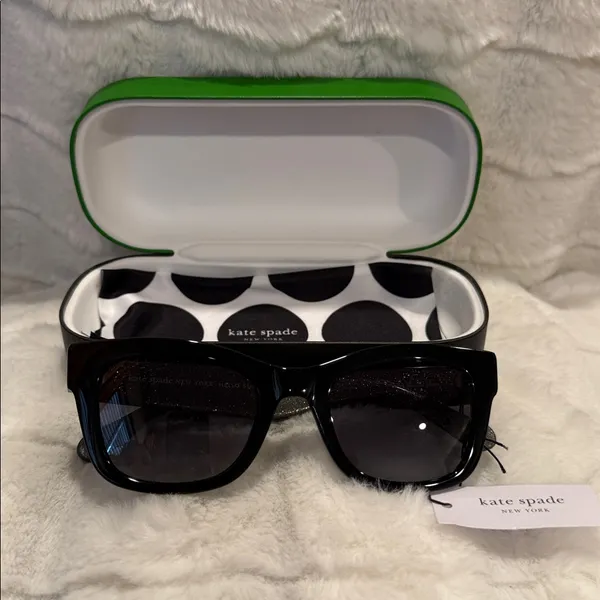Kate Spade ♠️ Aimee | Glitter Black Sunglasses - Image 5
