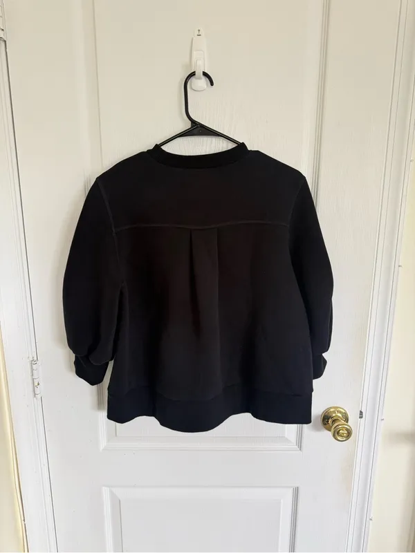 G Label by Goop Cutler Puff Sleeve Sweatshirt in Black - Image 7