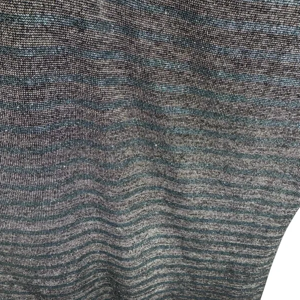 Arden B Blue Gray Striped Shimmery One Long Puff Sleeve Bodycon Mini‎ Dress Sz L - Image 3