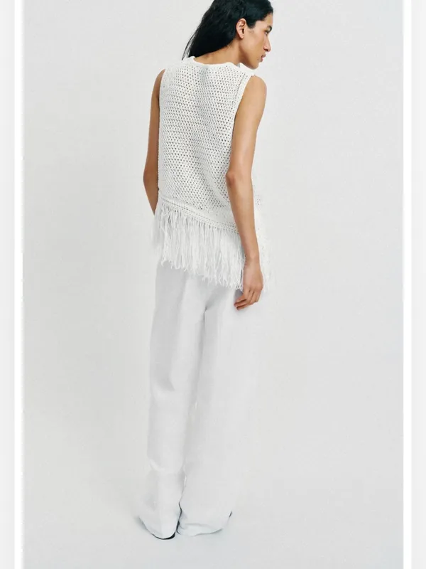 Zara KNIT TOP WITH FRINGING - Image 5
