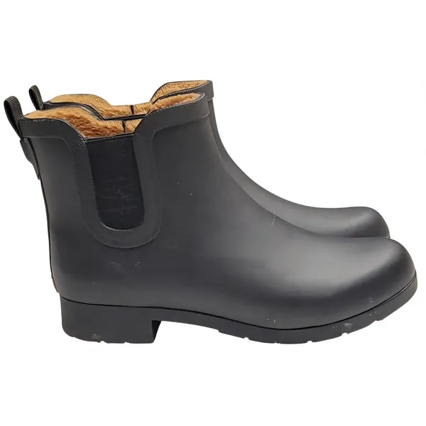 Chooka Delridge Chelsea Black Waterproof Rain Boots Warm Plush Lining Women 9 - Image 3